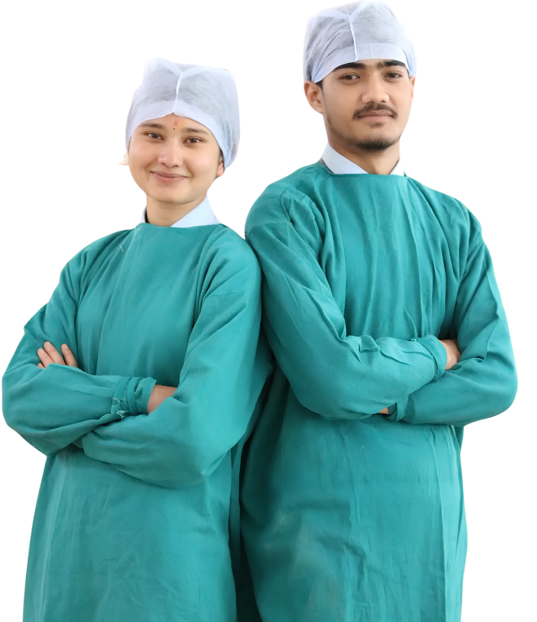 B.Sc OTT students in surgical scrubs at PGI Pithoragarh